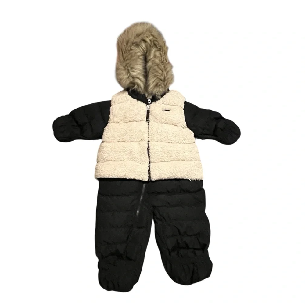 Noruk Sam Baby One-Piece Snowsuit Bunting‎ Black and Cream 12 months